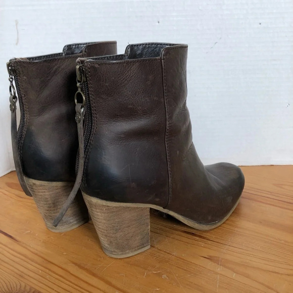 Mariela  Brown Leather Ankle Boots - Picture 6 of 13